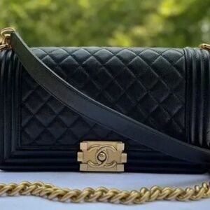 NWT - Chanel Boy Black Handbag Caviar in New Medium